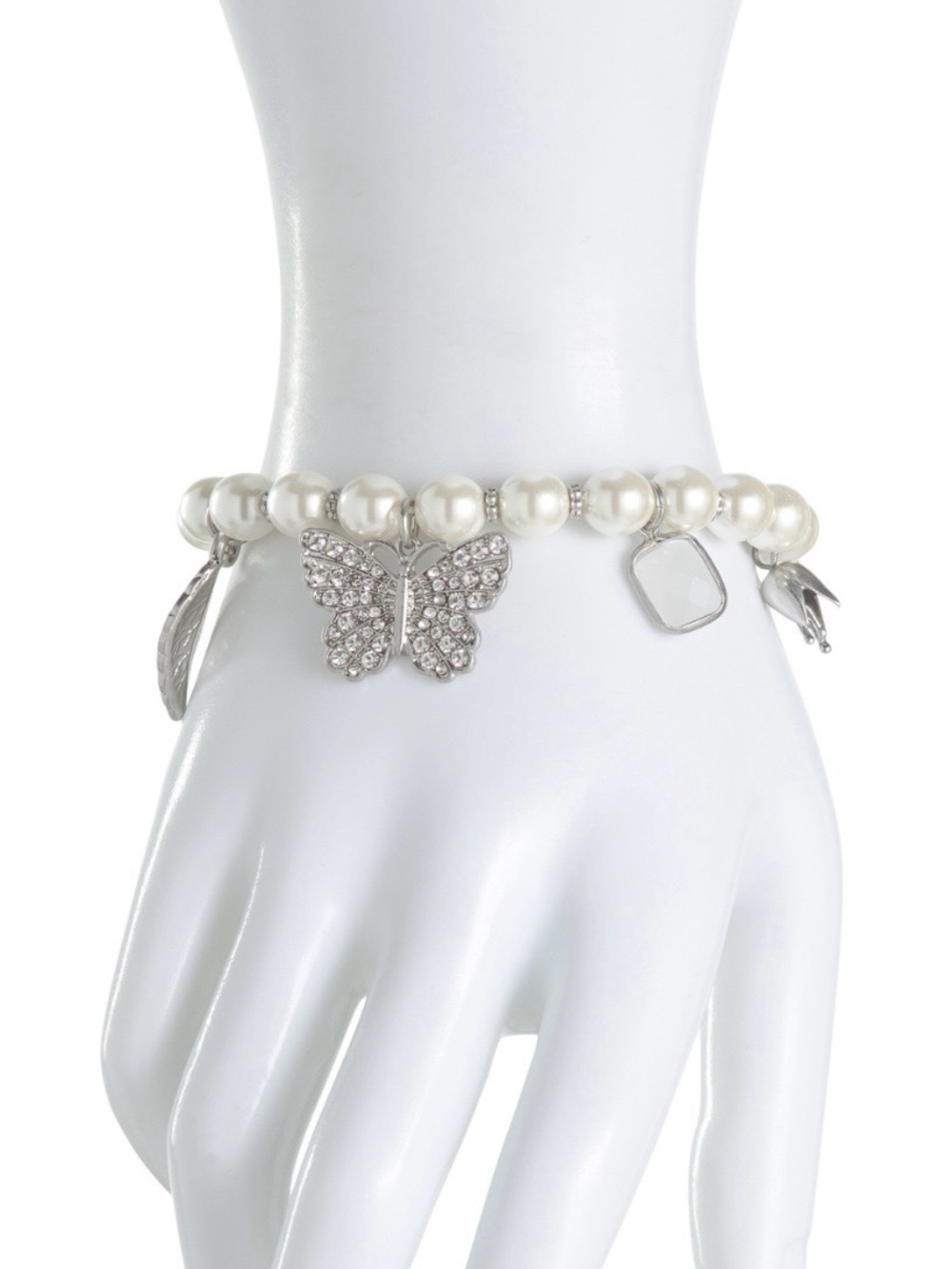 Patricia Nash Stretch FauxPearl Charm Bracelet - Picture 2 of 5